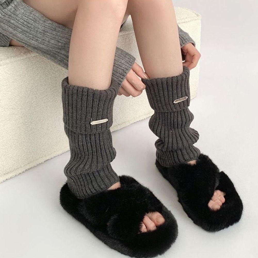 Y2K Knitted Foot Cover JK Bow Leg Warmers Foot Cover Lolita Boots Cover  Streetwear