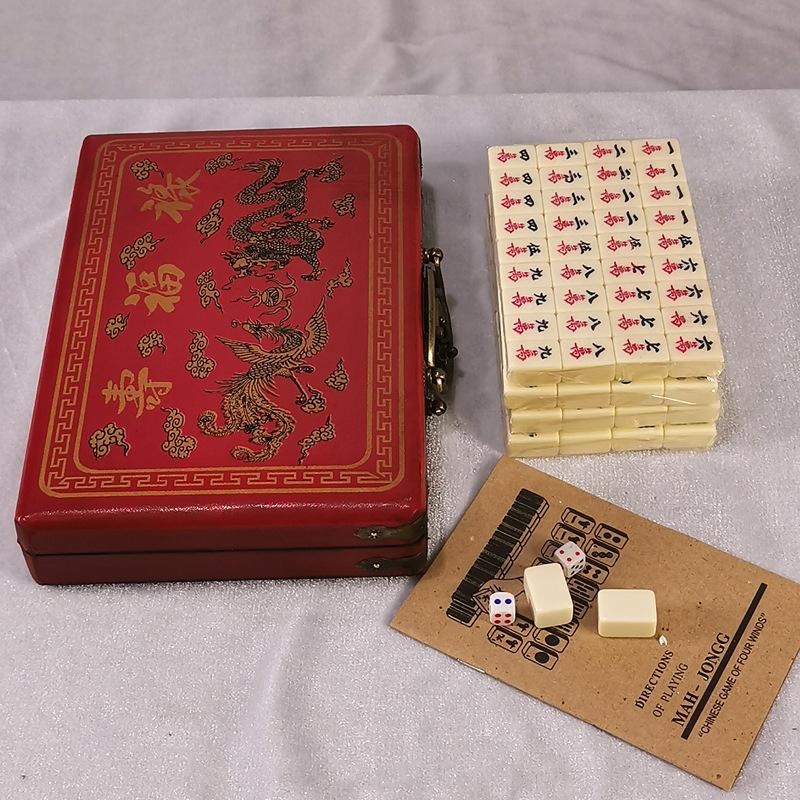 Set Gioco Mahjong Cultura Cinese, Gioco di Famiglia Mahjong Con Istruzioni, Gioco Tradizionale Cinese Mahjong Con Borsa