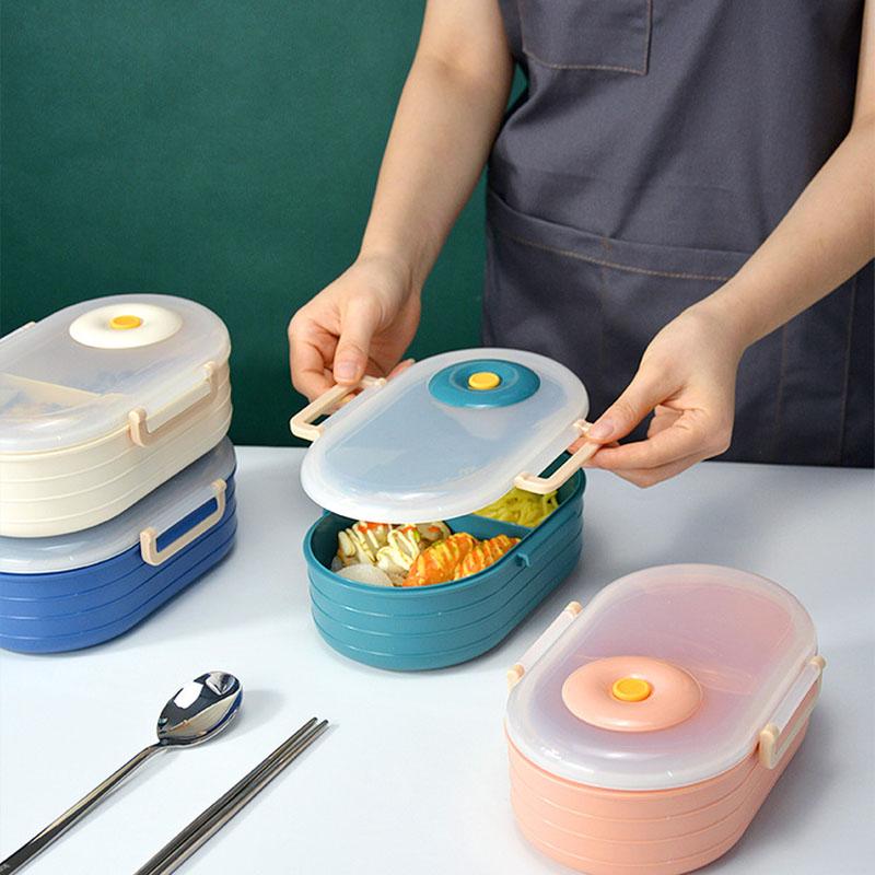 Portable Japanese Lunch Box School Microwavable Plastic Bento Box for Children Kids Student Hermetic  Leakproof Food Containers