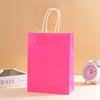 12/24PCS Paper Bag Pink Rosered Kraft Handle Paper Bag Festival Birthday Gift Packaging Materials Party Souvenir Goodie Bags ZYF