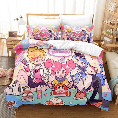Marija Rin Muse Dash Rhythm Game Duvet Cover Set 3PCS Polyester Bedding With 2 Pillowcases Anime Music Text Art Home Decor