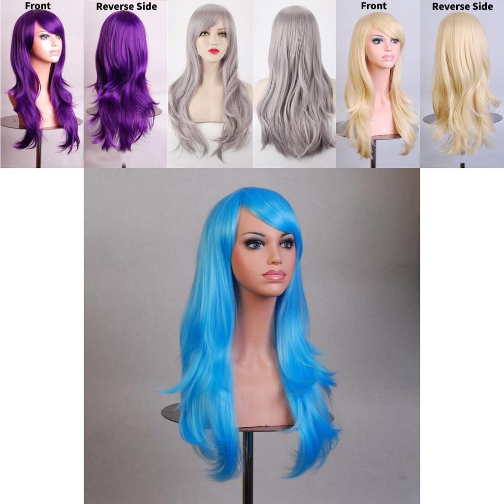 Cross Border Anime Cosplay Wavy Wig With Heat Resistant Fiber For Women