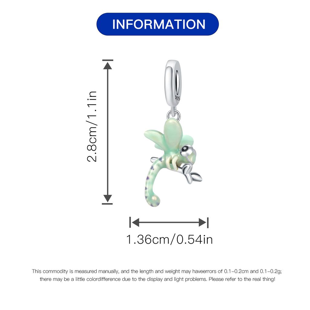 Beads Copper Charms Original Green Dragonfly Animal Pendant Insect Beads Fit Bracelet Jewelry Women Gift Accessory