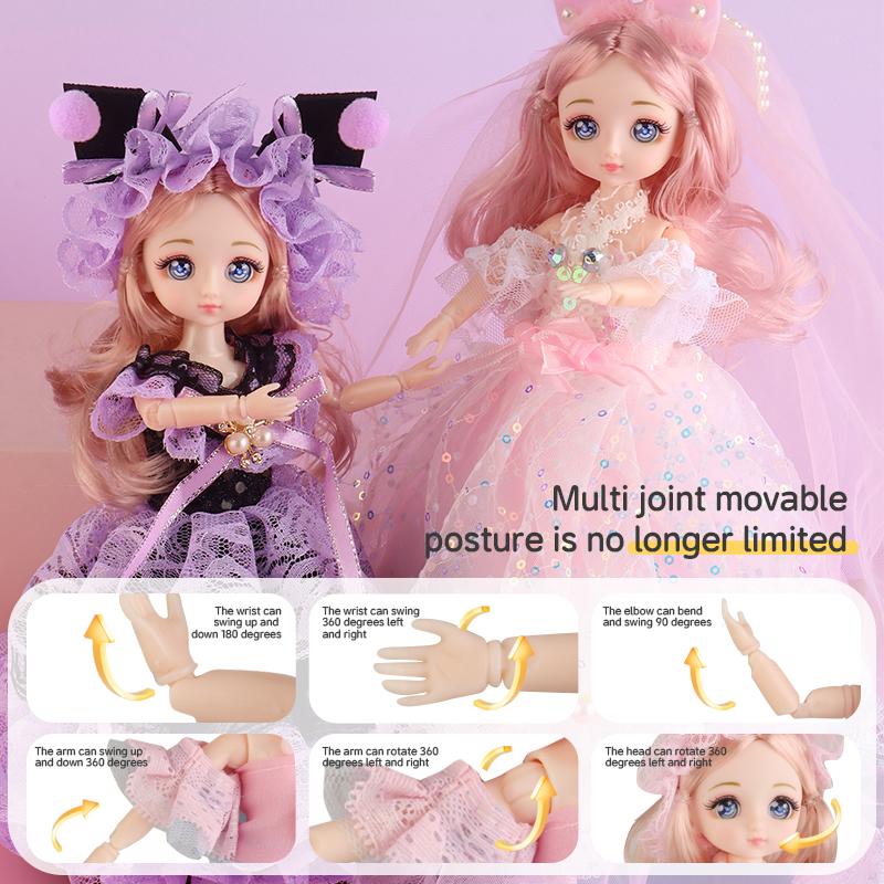 9 Inch Motorized Fashion Princess Doll With Led Lights And Music, Princess Toy Sets For Girls And Kids, Exquisite Birthday Gifts