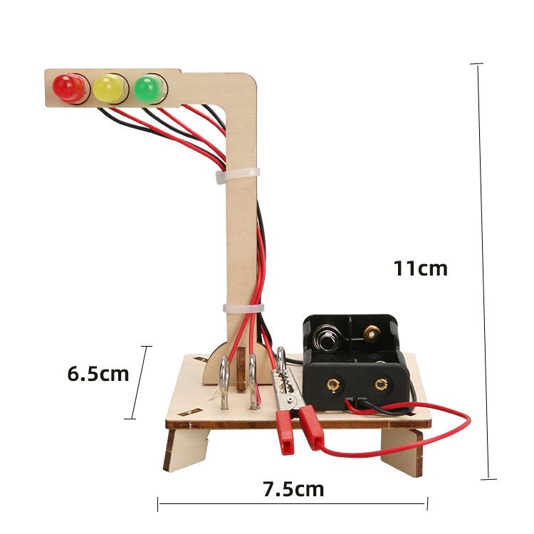 Traffic Light Technology Small Making Wooden DIY Kindergarten Student Handmade Toys Material Science Experimental Toys