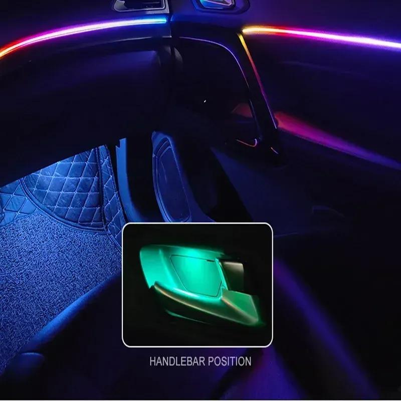 22 In 1 Car Ambient Light 64 Color RGB Symphony Interior Acrylic Guide LED Strip Light Decoration Atmosphere Lamp by APP Control