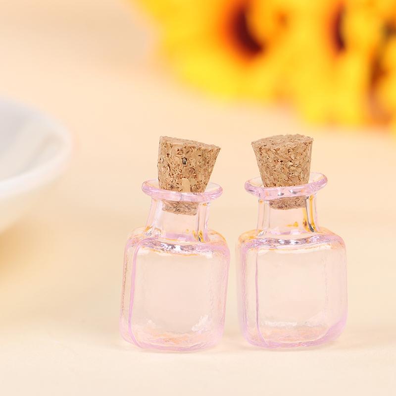 1/2/3/10PCS 1:12 Dollhouse Miniature Mini Glass Bottle Cork Cover Tiny Jar Vials Model Doll House Decoration Accessories