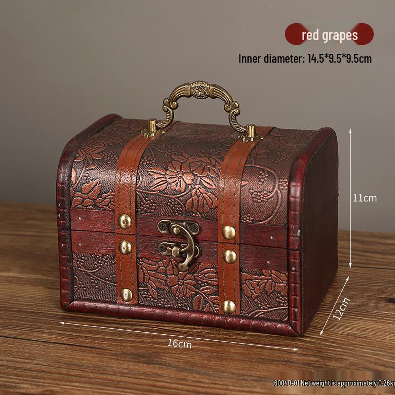

Classic Wooden Lockable Storage Box with Handle – Creative Gift Packaging for Jewelry and Accessories