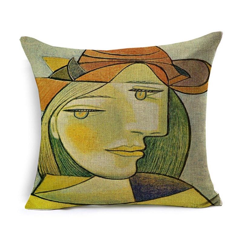 Luxurious Van Gogh Starry Night Square Cushion Covers With Premium Cotton Linen