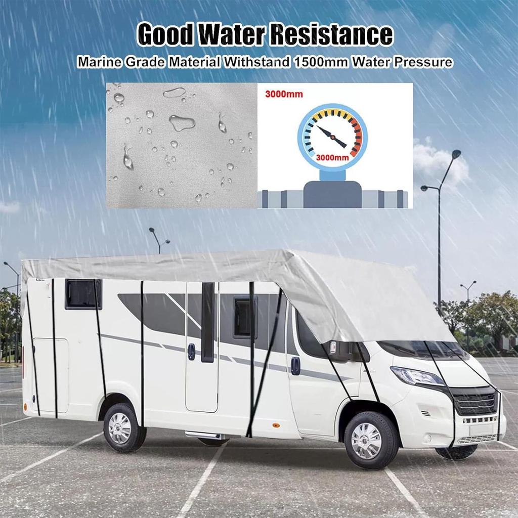 RV Caravan Camping Roof Protective Cover 210D Waterproof Dustproof Canvas UV Protection Sunshade Sunproof RV Canopy Cover