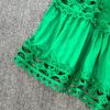 Elegant Crochet Lace Dresses for Women Hollow Out O Neck Lantern Sleeve A Line Belted Vestidos Court Style Dress Dropship