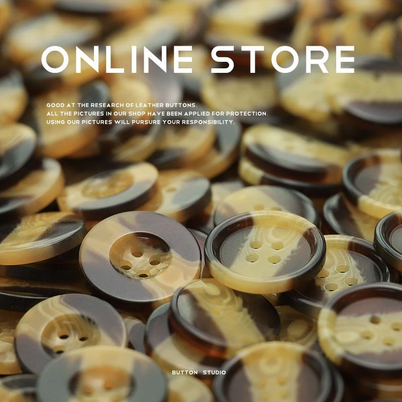 Four-Eyed Stick Flower Brown Button Shirt Jacket Resin Jewelry Accessories Knitted Cardigan Coat Buttons