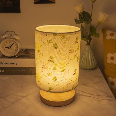 2024 Solid Wood USB Plug Round Retro Creative LED Desktop Bedroom Hotel Bedside Lamp