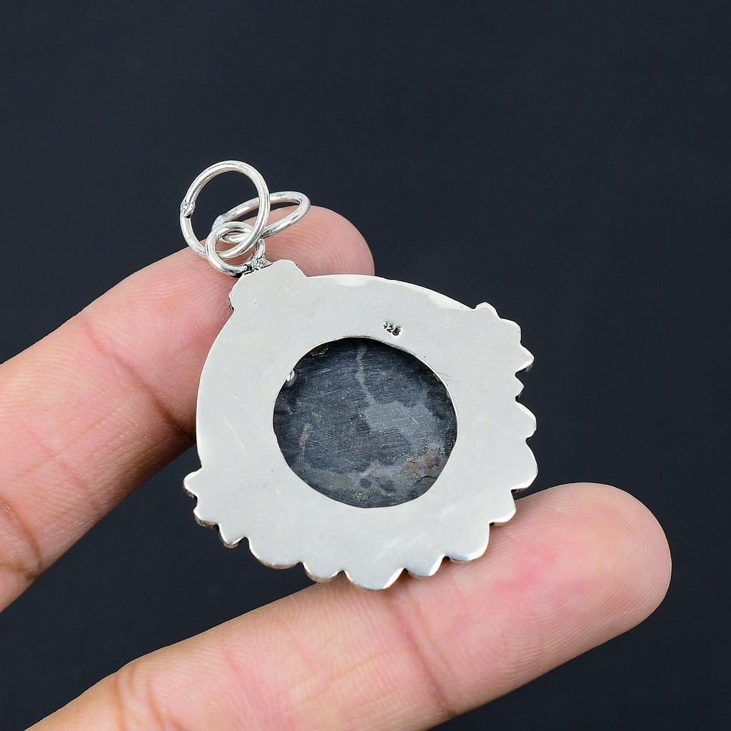 Natural Gabbro Jasper Gemstone Jewelry 925 Sterling Silver Pendant For Women