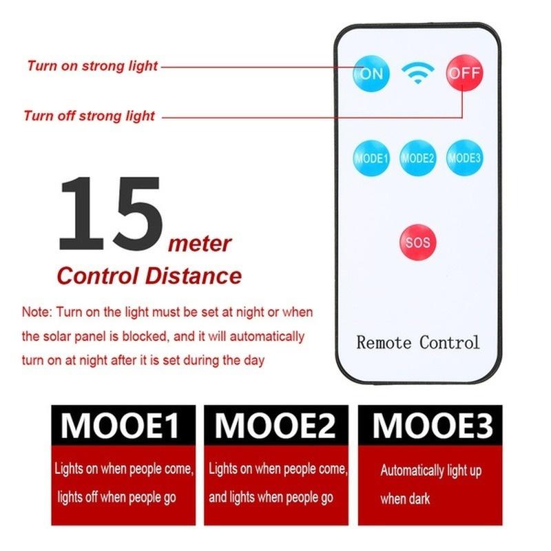 Solcellegatelys Utendørs solcellelampe med 3 lysmodus Vanntett bevegelsessensor Sikkerhetsbelysning for hagegårdsplass