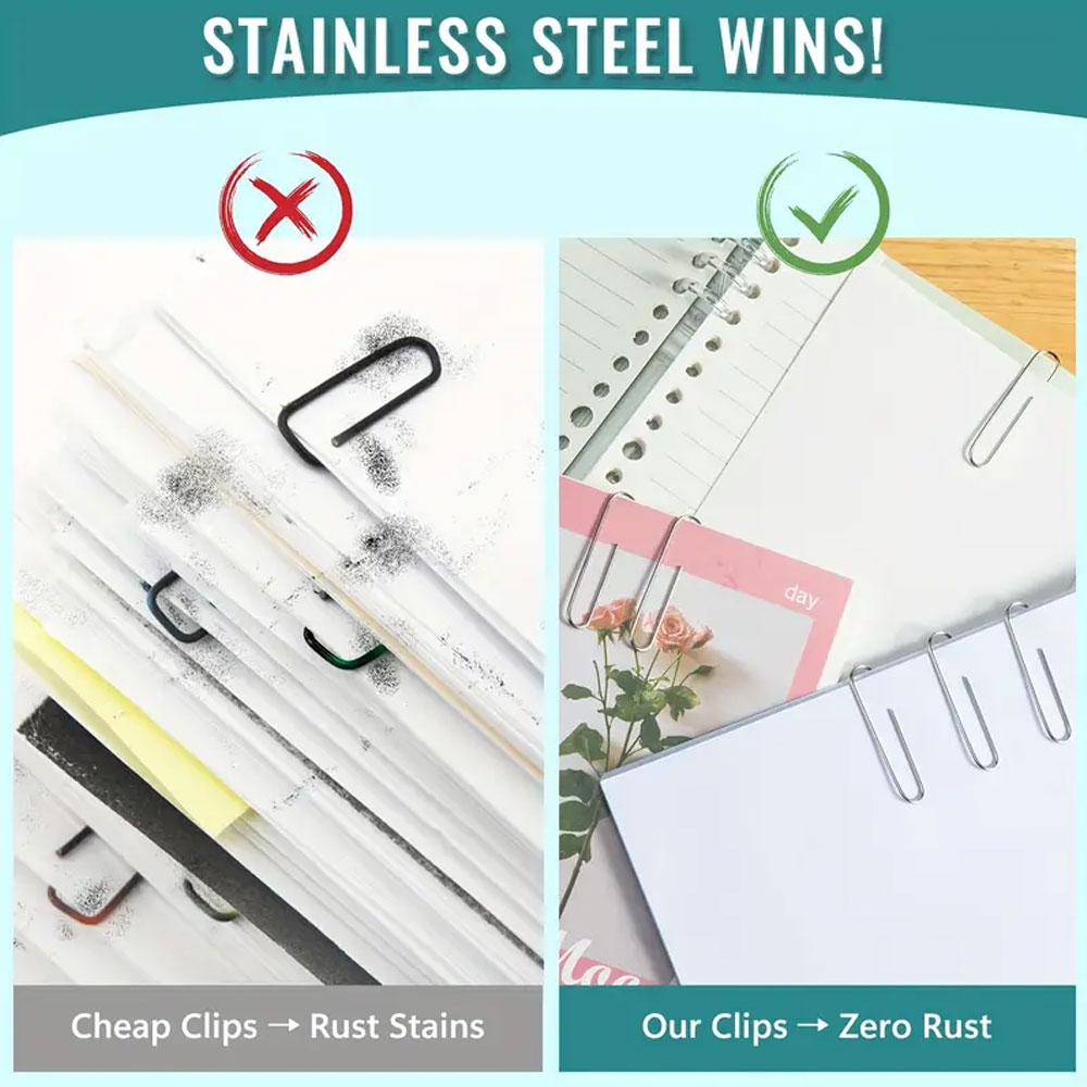 300 Stück silberne Büroklammern, 28 mm Büro-Bindeklammern, geeignet für Büro-Aktenaufbewahrung, Schule, Zuhause.
