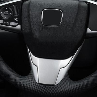1pcs ABS Silver Matte Steering Wheel Cover Trims for Honda CRV 2017 2018 Accessories