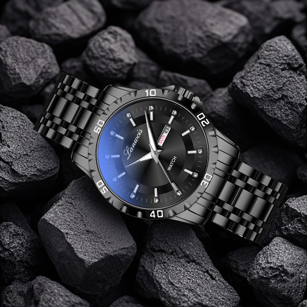 UTHAI New Men's Watch Fashionable Cool Calendar Night Light Waterproof Steel Strip Sports Style Non Mechanical Quartz Watch