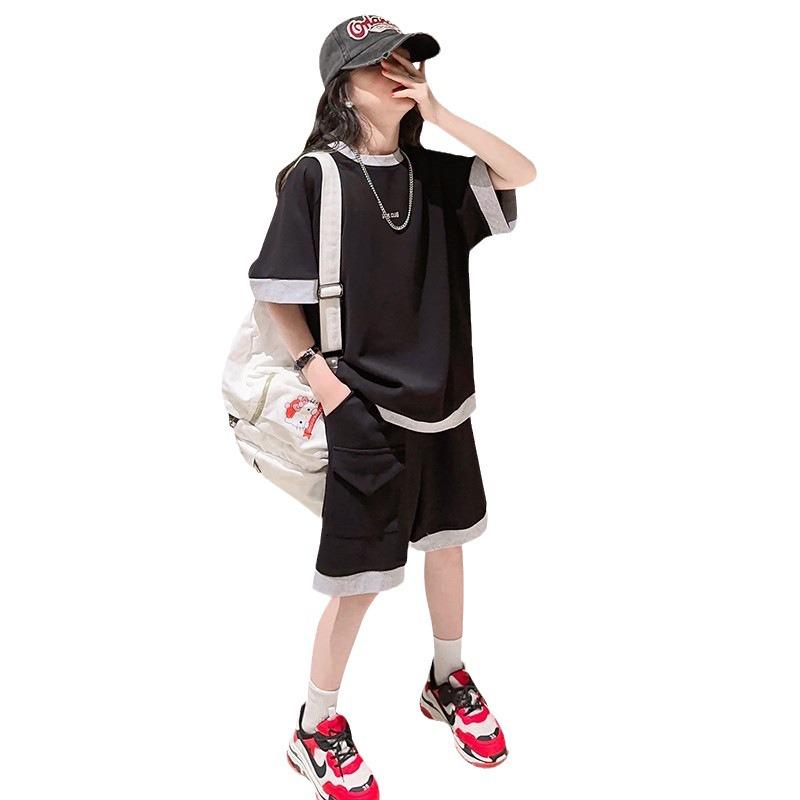2024 Stylish Girls' Summer Sports Two-Piece Suit: Shorts & Top for Kids