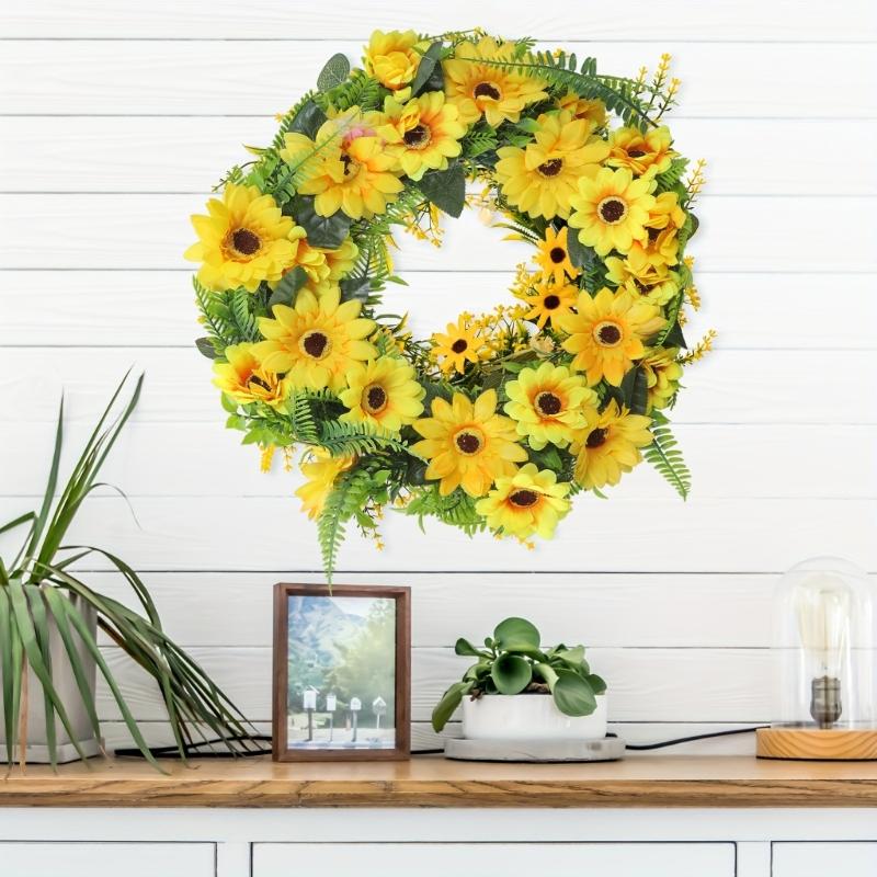 Artificial Sunflowers Wreath Front Door Wreath Spring Wreath for Front Door Farmhouses Garden Wedding Decorations