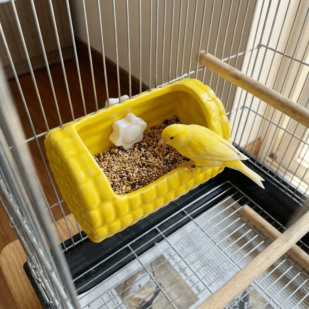 Corn Shape Pet Feeding Bowl Spill-Proof Rabbit Water Bowl Bird Food Basin  for Small Pets