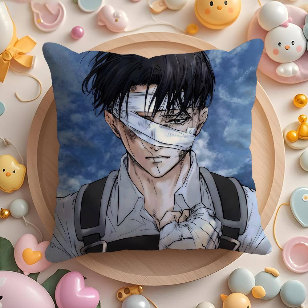 L-Levi Anime A-Ackerman Cushion Cover Home & Car Multi-Scene Pillow Cover - Reversible, Soft & Durable for Daily Use