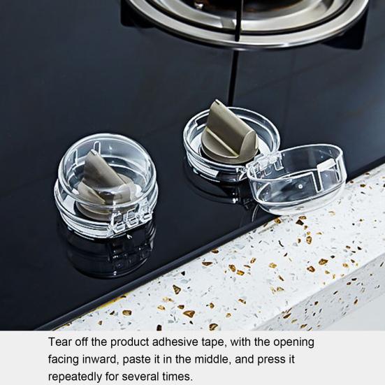 1 Pair Covers Stove Safety Transparent Heat-resistant PC Kitchen Safety Guard Gas Knob
