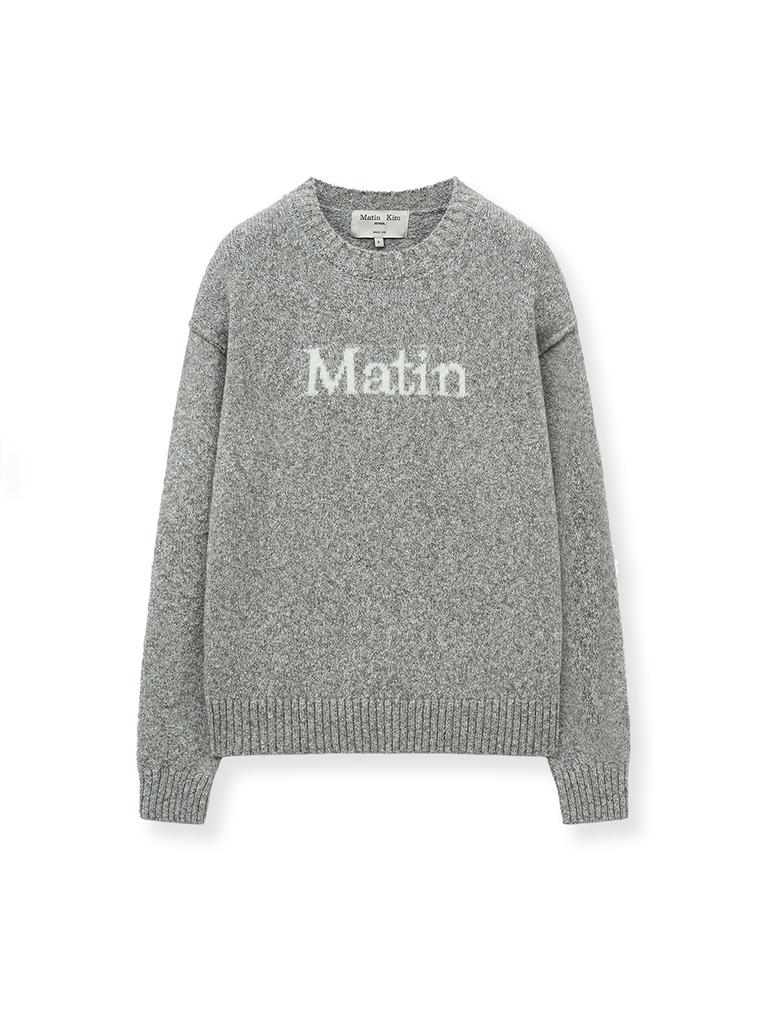 Mattengkim Matin Mixed Yarn Knit Pullover In Gray