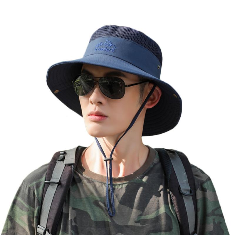 Fisherman Hat Men Summer Quick Drying Bucket Hat Outdoor Sunscreen Sunshade Cycling Climbing Mountain Beach Sun Hat Cap Mesh