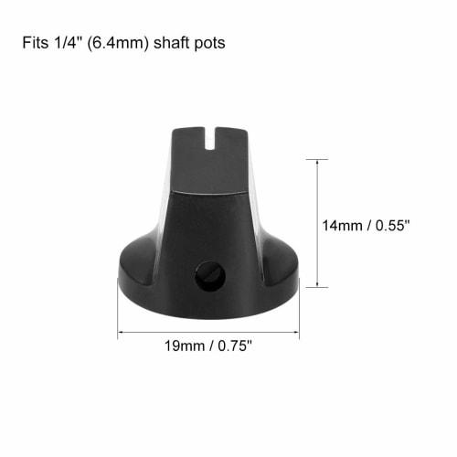 uxcell Guitar AMP Effect Pedal Knobs, 6.4mm Shaft Hole Pointer Control Knobs with Set Screws, Black, 10 Pieces