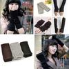 Women's Knitted Solid Fingerless Gloves Soft Warm Autumn Wrist Arm Long Mittens