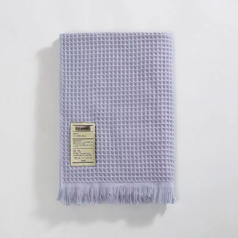 

Dragon Boat Festival Waffle Fringe Shawl Blanket - Versatile Long Air Conditioning Wrap and Lunch Break Cover 90x180 cm