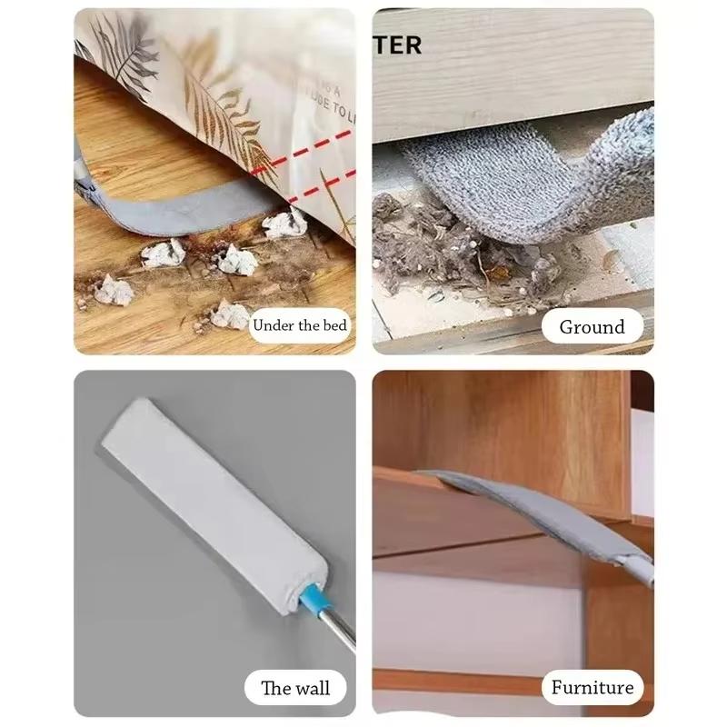 Long Handle Mop Telescopic Duster Cleaning Brush Bendable Head Extendable Pole Long Flat Flexible Duster For Home Cleaning Tool