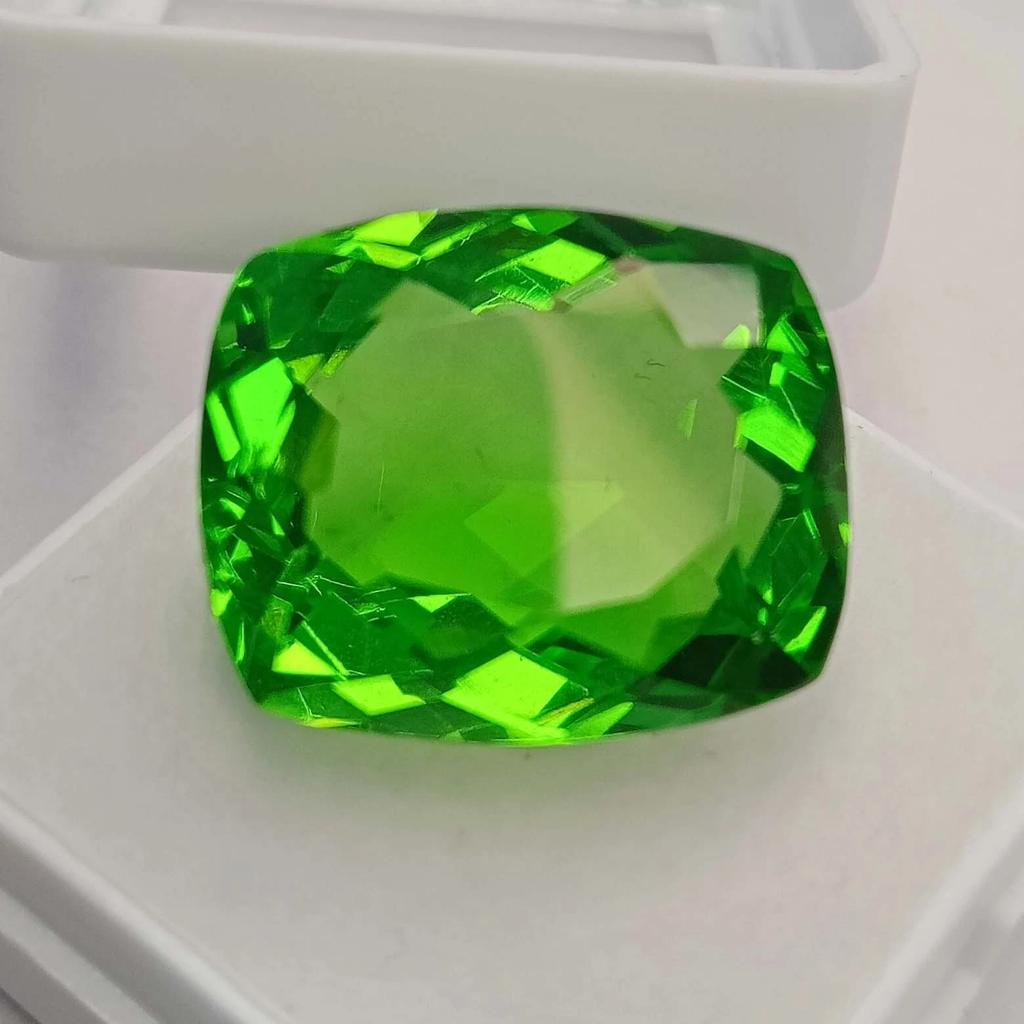 Stunning Natural Green Peridot 18-20 Ct Cushion Cut Certified Loose Gemstone