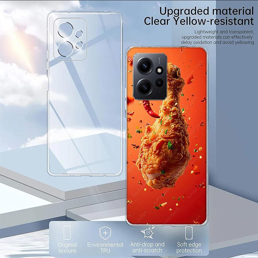 Food Fries Beer Cheese Sushi Cookie Phone Case For Redmi Note 14 15 Pro 5G 13 12 Pro Plus 11 11T 11E 11S 10 Pro 10S 9 9S Cover C