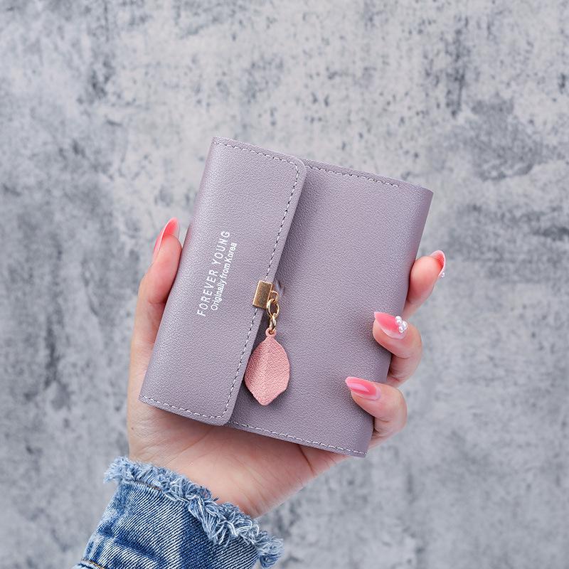 2021 Minimalist Korean Style Women's Tri-Fold Wallet with Coin Compartment