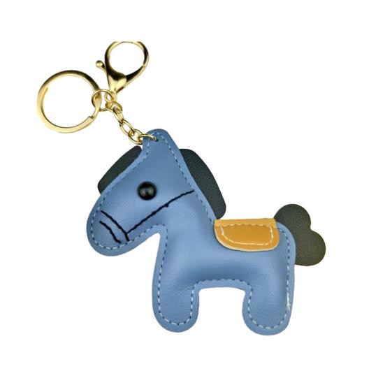 Yousheng Keychain Pendant Synthetic Leather Horse Charm Keyring with Rope Vibrant Colors Key Holder Bag Accessory
