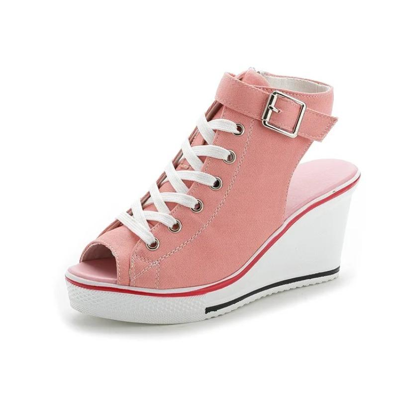 Women Sandals Lady Platform Wedges Sandals Zipper Comfortable Women's Toe Casual Summer Sports Shoes Sandalias