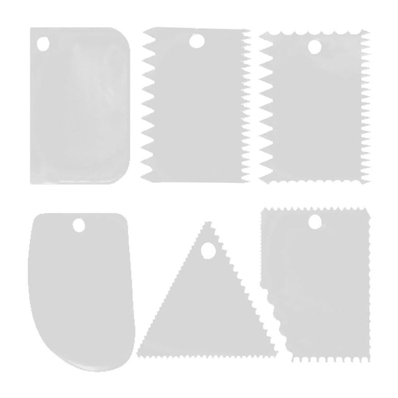 6PCS Plastic Scraper Set Glues Spreader For Smooth Application Of Clay Plaster Adhesive And Craft Materials