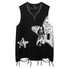 European & American Street Style Rivet Design Unisex Oversized T-Shirt