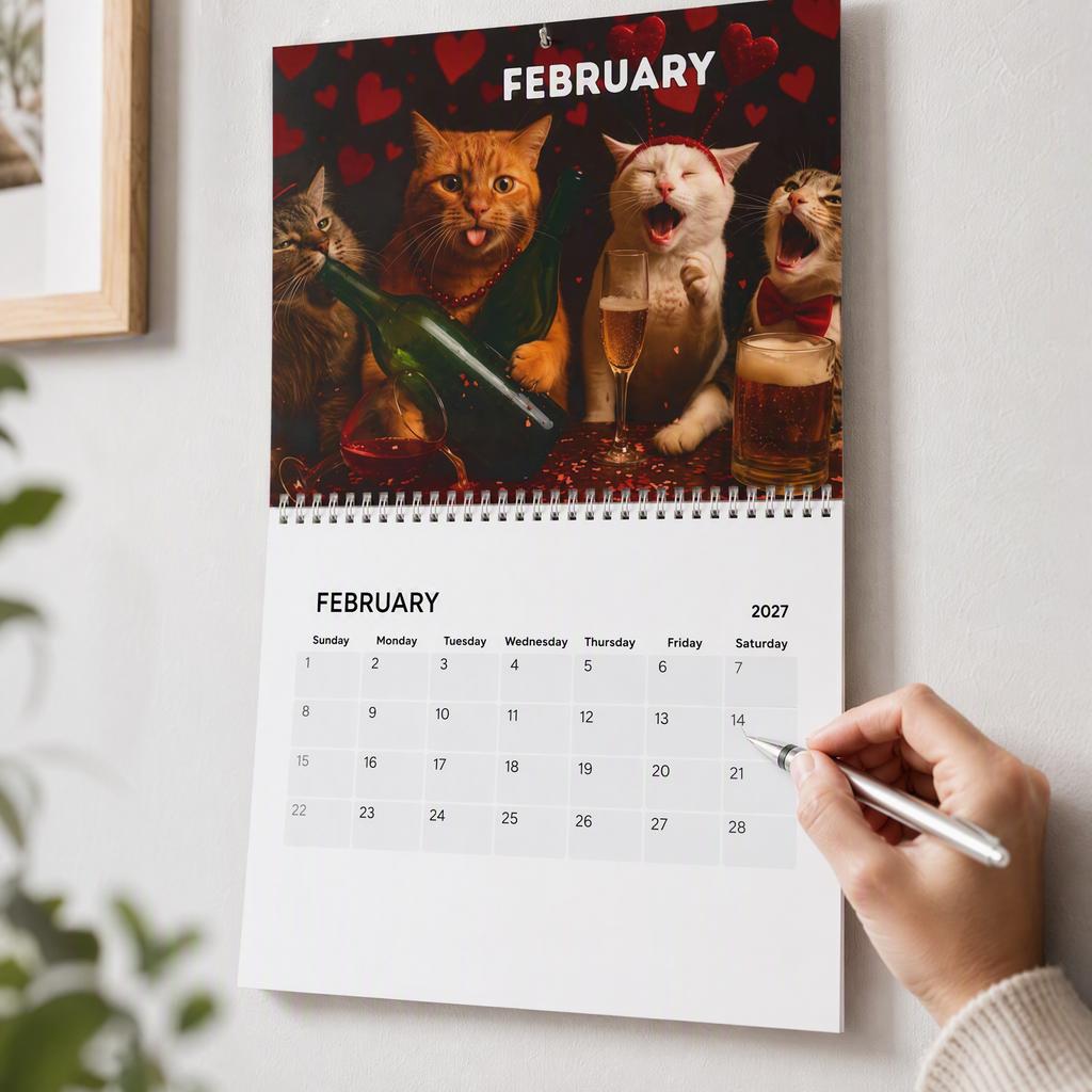 2027 Funny Cat Wall Calendar Cat Humor 12 Month Planner Office Home Decor