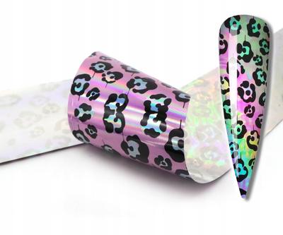 Transfer Foil 10cmx4cm Pink Holo Leopard
