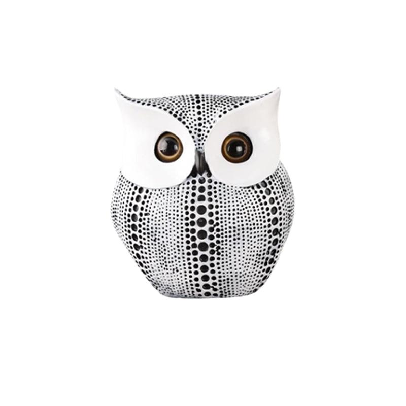 Resin Owl Sculpture Nordic Style Polka Dot Living Room Decoration Accessories Desk Decoration Sculptures Home Figurines  Decor