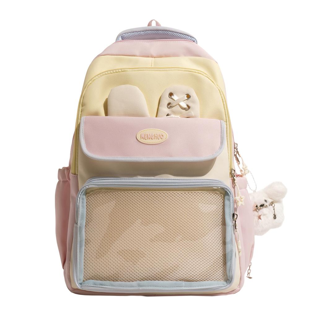 Schoolbag small fresh female backpack macaron color matching soft girl student schoolbag large capacity Japanese sweet girl backpack