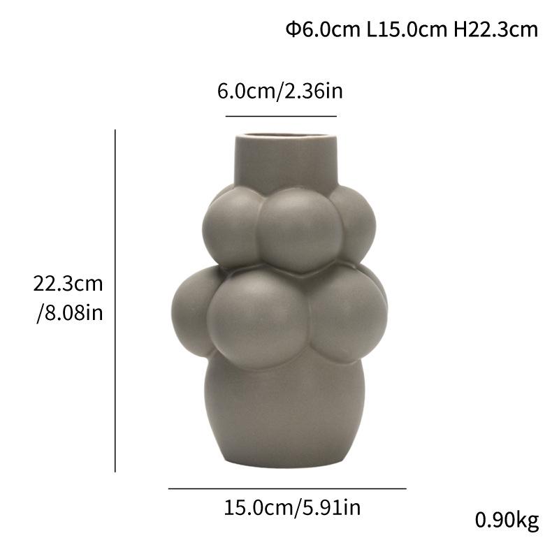 Einfache Blasenball Keramikvase Schreibtisch Spezialform Blumenarrangement, Hochwertiges Innenraumdekoration Ornament