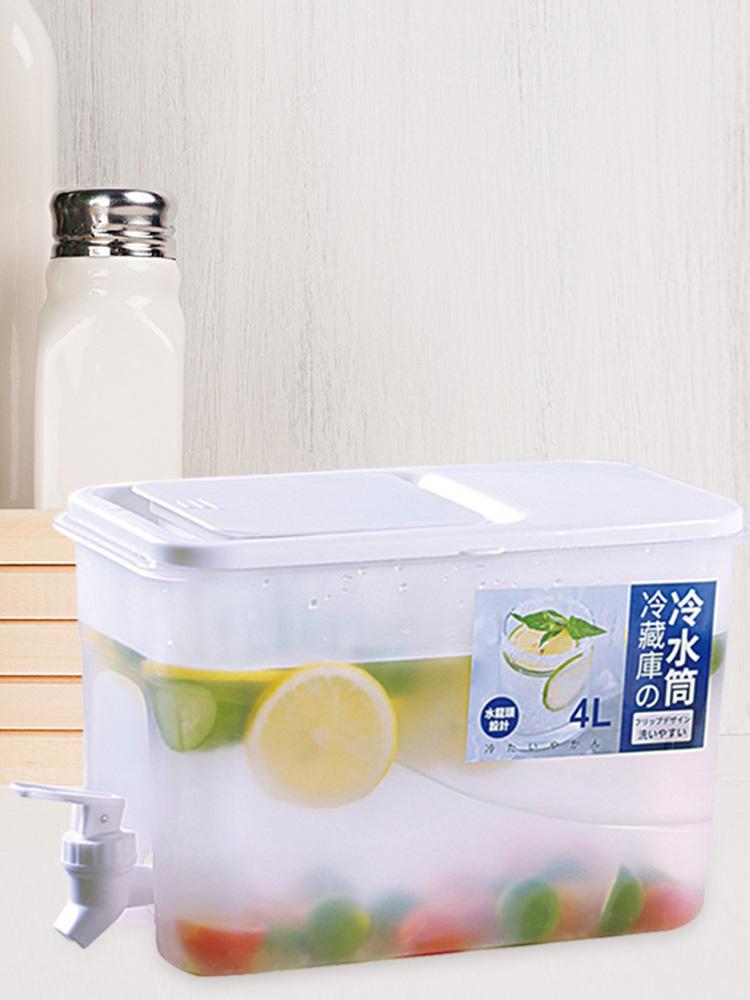 Mit Wasserhahn Kühlschrank Wasserspender Kunststoff Getränkespender Multifunktionale Zitronenlimonadenbehälter Große Kapazität für Kaltgetränke