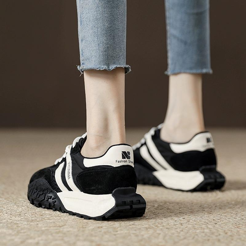 

Легкие вафельные туфли на платформе Cortez в европейском стиле, новая женская обувь для папы, осенние черные кроссовки, женская обувь