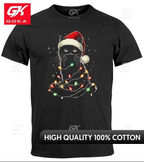 

Unisexs TShirt Christmas Cat Funny XMAS Outfit Graphic T Shirts Unisexs Clothing New in Tops Tees Cotton Women S