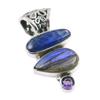 Natural Labradorite,Kyanite 925 Solid Sterling Silver Jewelry Pendant 1.25" S4Z85