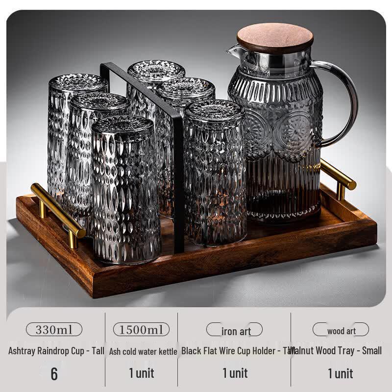 Qiwei Embossed Glass Water Cup